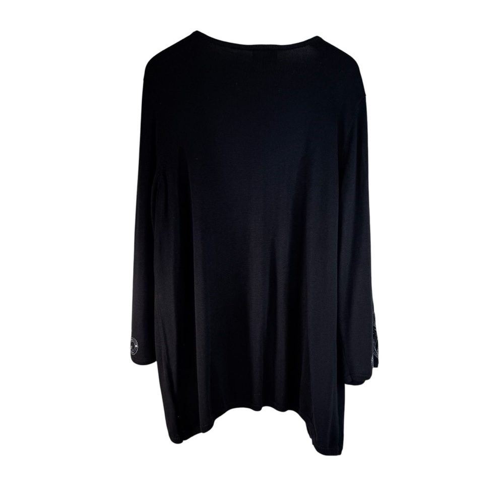 New Bob Mackie Women Cotton Blend long Sleeve Open Front Cardigan Sequin Size XL - Picture 2 of 6